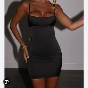 Oh Polly Black mini satin dress US size 2